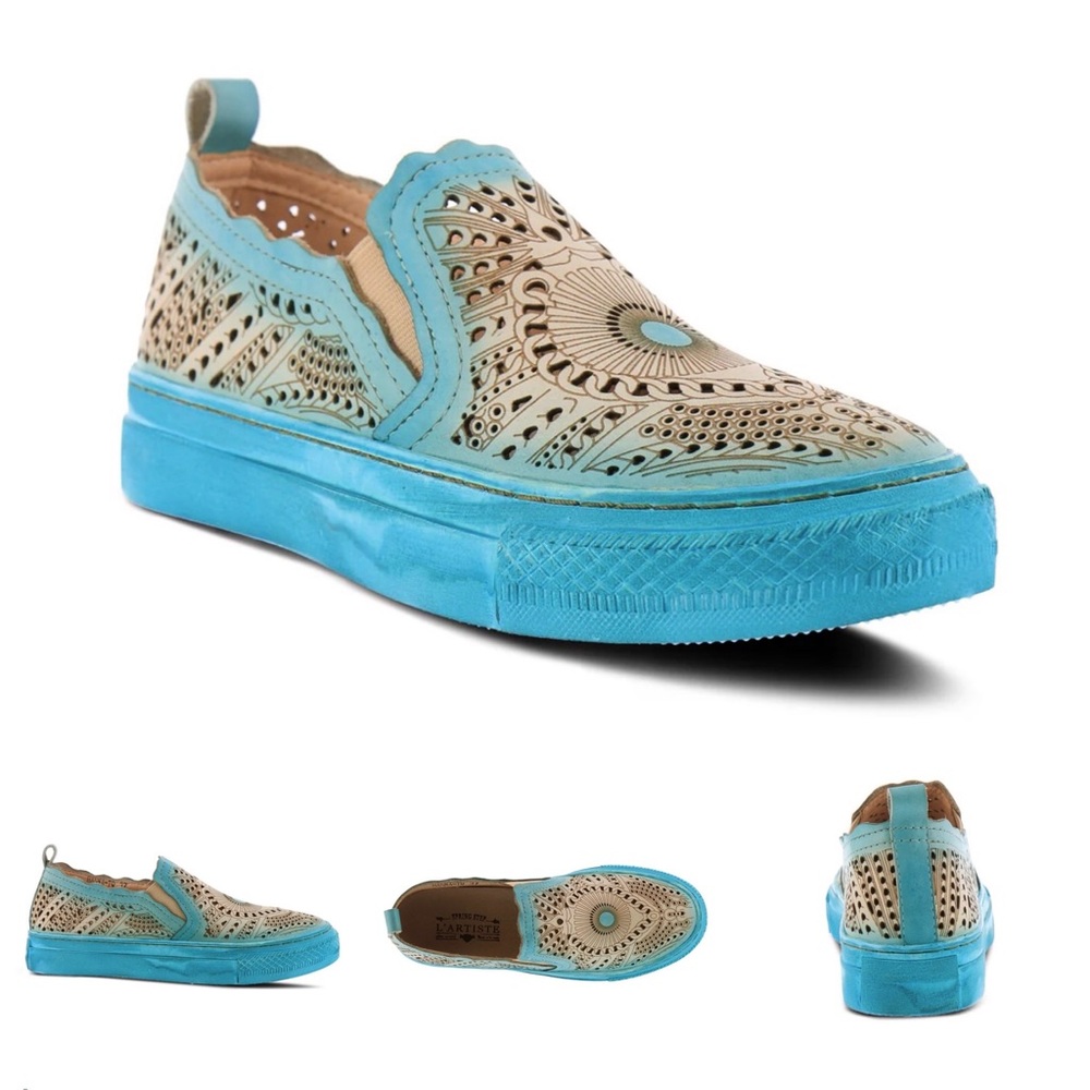 NWT. L’ Artiste Hanna Slip-On Turquoise Shoes - 36 - Picture 3 of 10
